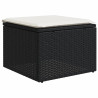 11 pcs conjunto sofás de jardim c/ almofadões vime PE preto 5