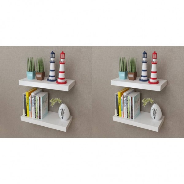 Estantes de pared 4 unidades blanco 40 cm D