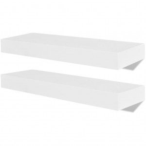Prateleiras de parede 4 pcs branco 40 cm H