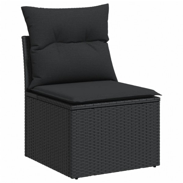13 pcs conjunto de sofás de jardim com almofadões vime PE preto M 3