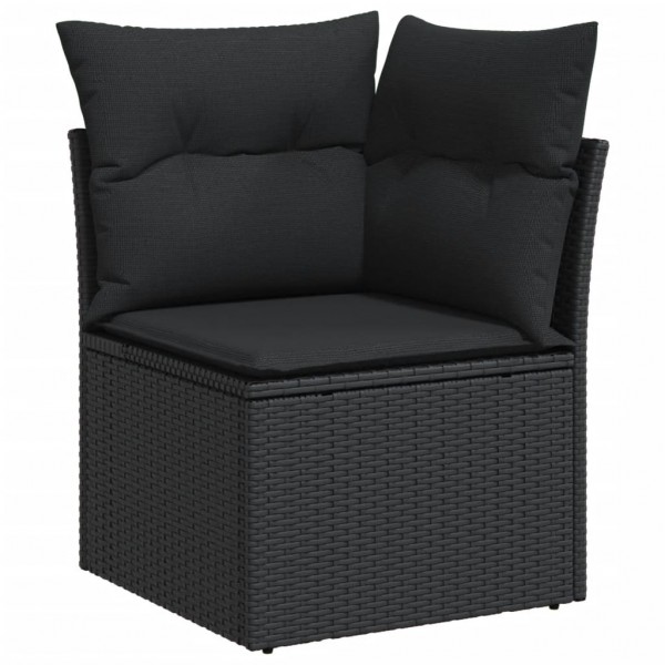 Set de sofás de jardín y cojines 13 pzas ratán sintético negro M 4