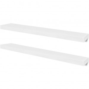 Prateleiras de parede 4 pcs branco 100 cm H