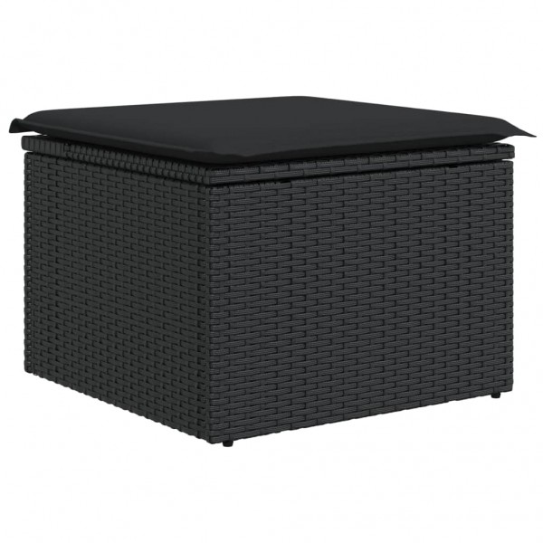 Set de sofás de jardín 6 piezas y cojines ratán sintético negro M 3