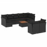 Set de sofás de jardín 10 pzas cojines ratán sintético negro 2