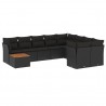 Set de sofás de jardín 10 pzas cojines ratán sintético negro 2