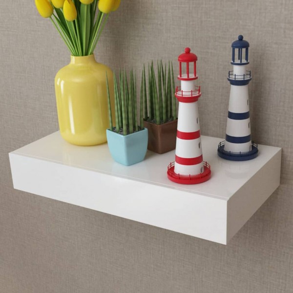 Estantes de pared flotantes con cajones 2 uds blanco 48 cm M 3