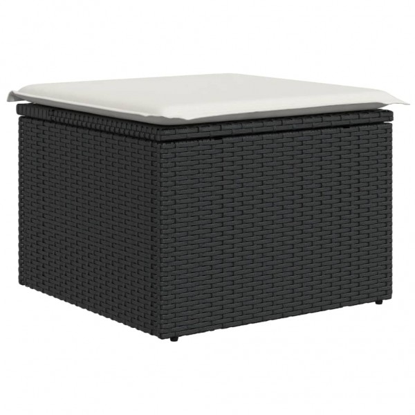 Set de sofás de jardín 10 pzas cojines ratán sintético negro M 3