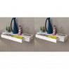 Prateleiras de parede suspensas com gavetas 2 pcs branco 80 cm 1
