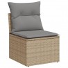 Juego de sofás jardín con cojines beige mezcla 7 pzas ratán PE 3