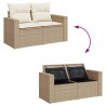 Set sofás de jardín 7 piezas y cojines ratán sintético beige 5