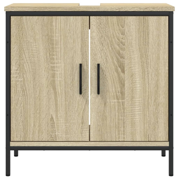 Armario lavabo baño madera ingeniería roble Sonoma 60x30x60 cm M 5