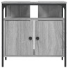 Armario lavabo baño madera ingeniería gris Sonoma 60x30x60 cm 5