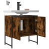 Armario lavabo baño madera ingeniería roble ahumado 60x33x60 cm 4