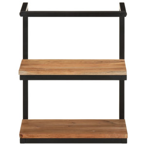 Estante de pared madera maciza de acacia y hierro 40x30x50 cm H