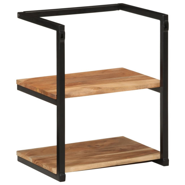 Estante de pared madera maciza de acacia y hierro 40x30x50 cm M 4