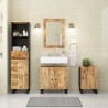 Conjunto de muebles de baño 4 piezas madera maciza de mango 1
