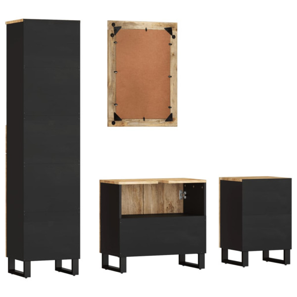 Conjunto de muebles de baño 4 piezas madera maciza de mango M 4
