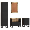 Conjunto de muebles de baño 4 piezas madera maciza de mango 4