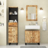 Conjunto de muebles de baño 3 piezas madera maciza de mango 1