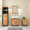Conjunto de muebles de baño 4 piezas madera maciza de acacia 1