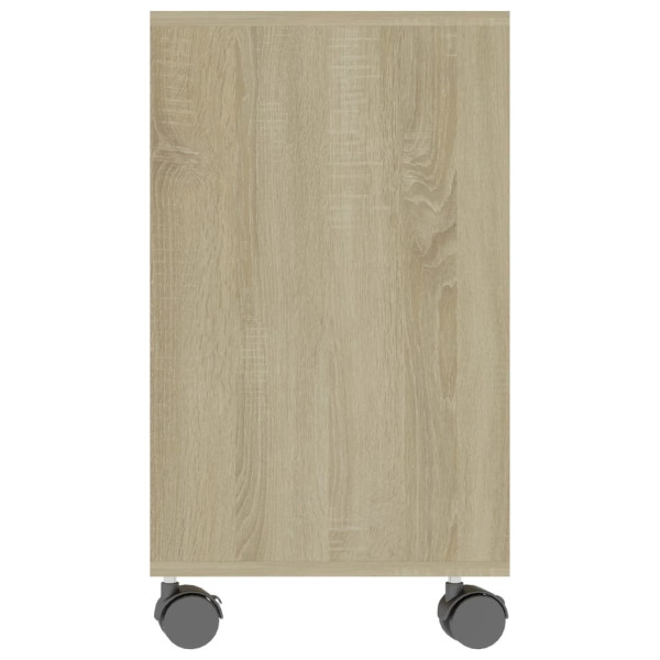 Mesa auxiliar de madera contrachapada blanco roble 70x35x55 cm M 5