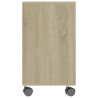 Mesa auxiliar de madera contrachapada blanco roble 70x35x55 cm 5