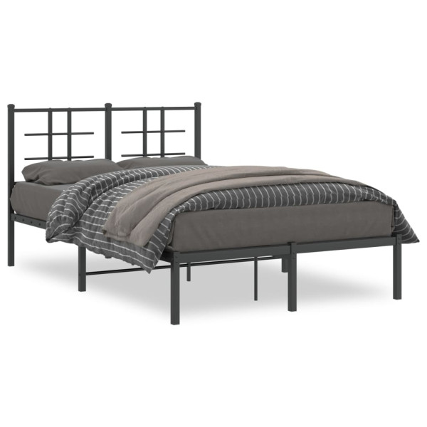 Estructura de cama con cabecero metal negro 120x190 cm D