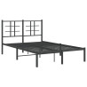 Estrutura de cama com cabeceira 120x190 cm metal preto 2