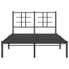 Estrutura de cama com cabeceira 120x190 cm metal preto 5