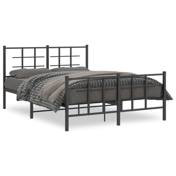 Estructura de cama cabecero y pie de cama metal negro 140x190cm D