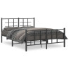 Estrutura de cama com cabeceira e pés 140x190 cm metal preto 1
