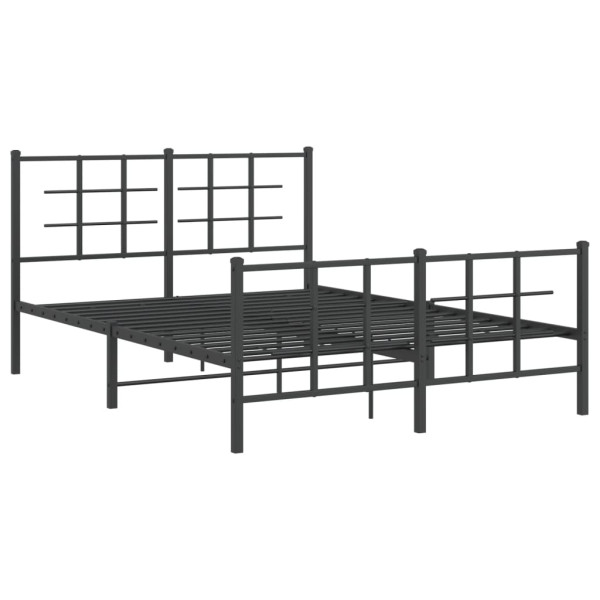 Estructura de cama cabecero y pie de cama metal negro 140x190cm M 2