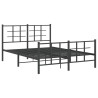 Estrutura de cama com cabeceira e pés 140x190 cm metal preto 2