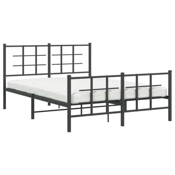 Estructura de cama cabecero y pie de cama metal negro 140x190cm M 4