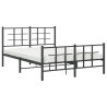 Estrutura de cama com cabeceira e pés 140x190 cm metal preto 4