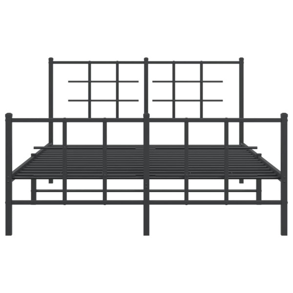 Estructura de cama cabecero y pie de cama metal negro 140x190cm M 5