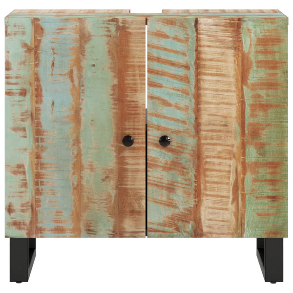 Mueble de lavabo madera reciclada madera ingeniería 62x33x58 cm M 4