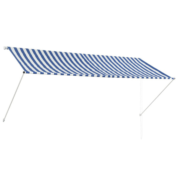 Toldo retrátil 300x150 cm azul e branco M 2