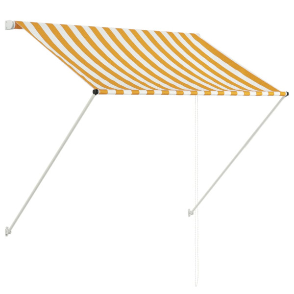 Toldo retráctil amarillo y blanco 100x150 cm M 2