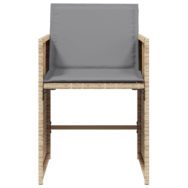 Sillones jardín con cojines 4 uds ratán sintético beige mezcla M 5