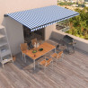 Toldo retrátil manual 600x350 cm azul e branco 1