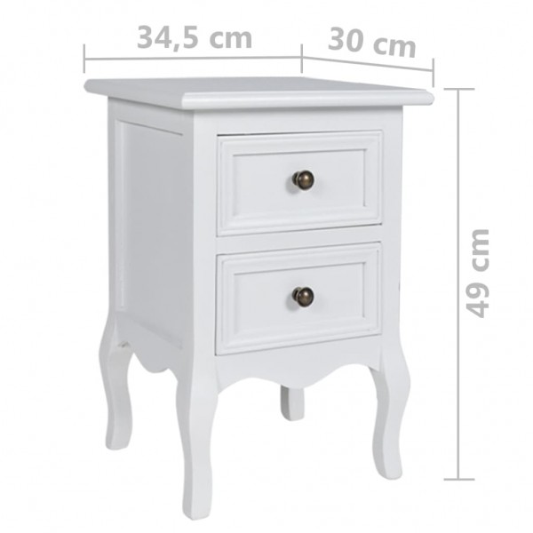 Mesas-de-cabeceira com 2 gavetas 4 pcs MDF branco M 5