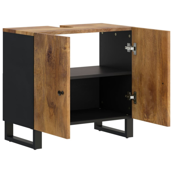 Mueble de lavabo madera mango y madera ingeniería 62x33x58 cm M 3