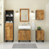 Conjunto de muebles de baño 5 piezas madera maciza de mango 1