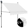 Toldo manual retráctil con LED crema 100 cm 1
