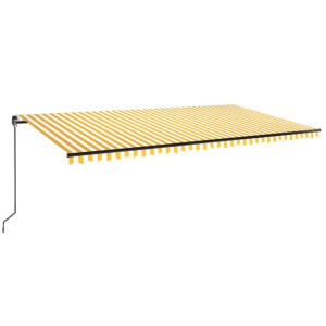Toldo retrátil manual 600x350 cm amarelo e branco H