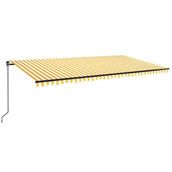 Toldo retrátil manual 600x350 cm amarelo e branco M 2