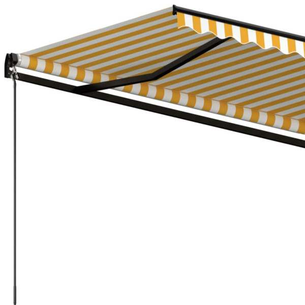 Toldo retrátil manual 600x350 cm amarelo e branco M 5