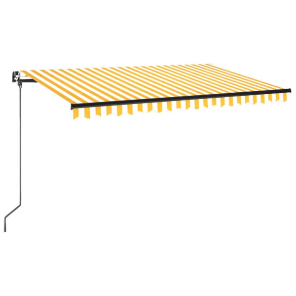 Toldo retrátil manual 400x350 cm amarelo e branco M 2