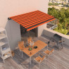 Toldo retráctil manual naranja y marrón 450x350 cm 1